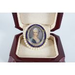 GEM SET MINIATURE PORTRAIT BROOCH/PENDANT