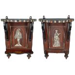 PAIR 19TH-CENTURY ITALIAN INLAID WALL BRACKETS