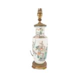 19TH-CENTURY CHINESE FAMILLE VERTE LAMP