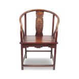 CHINESE QING HARDWOOD CEREMONIAL CHAIR