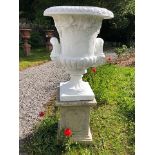 PAIR OF LARGE ITALIANATE STONE ESTATE URNS