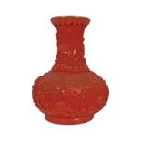 CHINESE QING PERIOD LACQUERED VASE