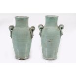 PAIR CHINESE CELADON VASES