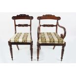 SET OF TWELVE REGENCY FAUX ROSEWOOD DINING CHAIRS