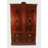 EDWARDIAN MAHOGANY & MARQUETRY BLANKET CHEST