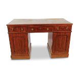 19TH-CENTURY MAHOGANY PEDESTAL WRITING DESK