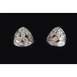 14CT WHITE GOLD DIAMOND CLUSTER EARRINGS