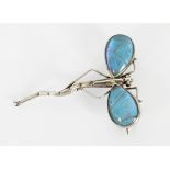 ART NOUVEAU SILVER BUTTERFLY WING BROOCH