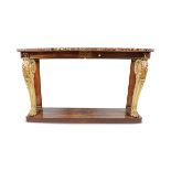 REGENCY ROSEWOOD AND GILT CONSOLE TABLE