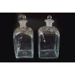 PAIR OF 18TH-CENTURY PARCEL GILT GLASS DECANTERS