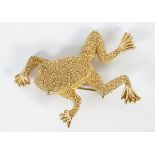 CHRISTIAN DIOR VINTAGE GILDED FROG BROOCH