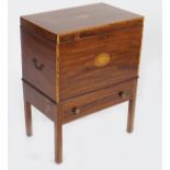 19TH-CENTURY MAHOGANY & SATINWOOD INLAID CELLARET