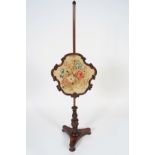 VICTORIAN TAPESTRY POLE SCREEN