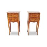 PAIR EDWARDIAN KINGWOOD AND MARQUETRY CHESTS