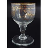 18TH-CENTURY PARCEL GILT STEM GLASS