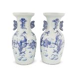 PAIR OF LARGE CHINESE BLUE AND WHITE VASES