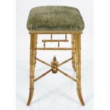 19TH-CENTURY AND UPHOLSTERED STOOL