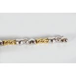 18 CT. TWO TONE DIAMOND SET BRACELET