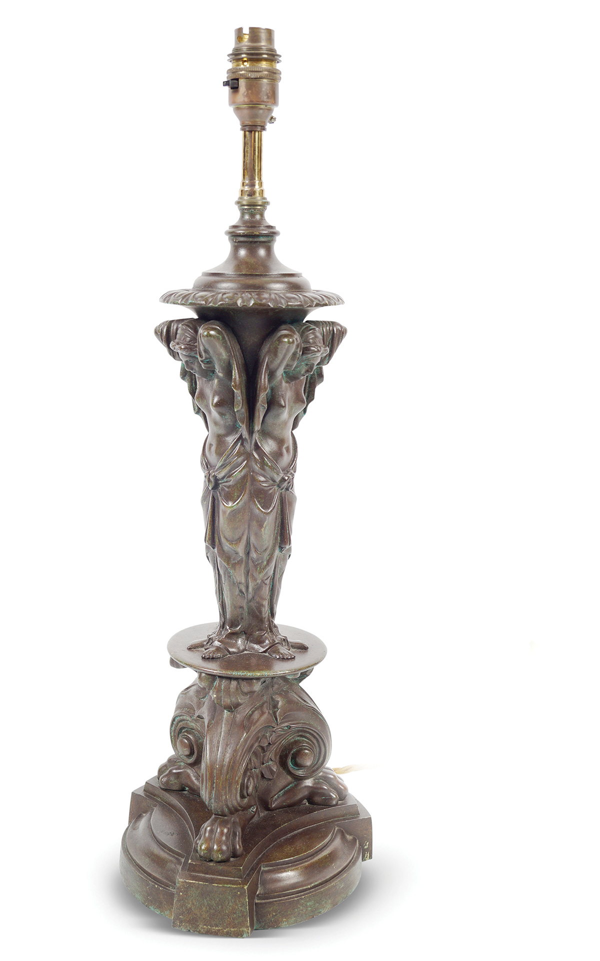 PAIR OF 19TH-CENTURY BRONZE TABLE LAMPS