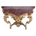 19TH-CENTURY PARCEL GILT AND PAINTED CONSOLE TABLE