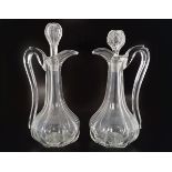 PAIR OF GEORGIAN GLASS CLARET JUGS