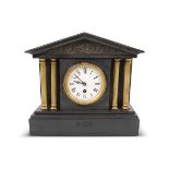 NINETEENTH-CENTURY BRASS MOUNTED MANTEL CLOCK