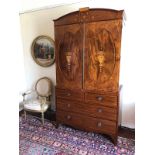 REGENCY PERIOD SATINWOOD INLAID GENTS WARDROBE