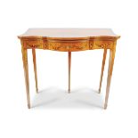 EDWARDIAN SATINWOOD AND PAINTED CARD TABLE