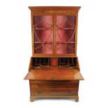 GEORGE III MAHOGANY BUREAU BOOKCASE