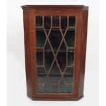 GEORGE III MAHOGANY HANGING CORNER CABINET