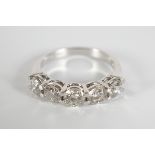 18 CT. WHITE GOLD HALF ETERNITY RING