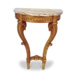 LATE 19TH-CENTURY CARVED GILT WOOD CONSOLE TABLE