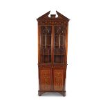 EDWARDIAN MAHOGANY & MARQUETRY CORNER CABINET