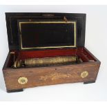 VICTORIAN WALNUT AND MARQUETRY CASED MUSIC BOX