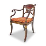 REGENCY PERIOD PAINTED BERGERE ARMCHAIR