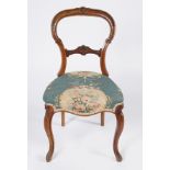 EARLY VICTORIAN WALNUT BALLOON BACK SIDE CHAIR