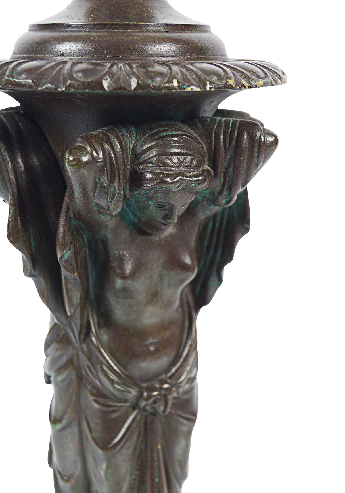 PAIR OF 19TH-CENTURY BRONZE TABLE LAMPS - Image 2 of 3