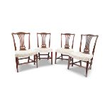 SET OF FOUR GEORGE III HEPPLEWHITE CHAIRS