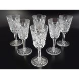 SET OF SIX WATERFORD CRYSTAL SHERRY GLASSES
