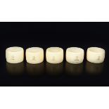 SET OF FIVE IVORY HOLDERS
