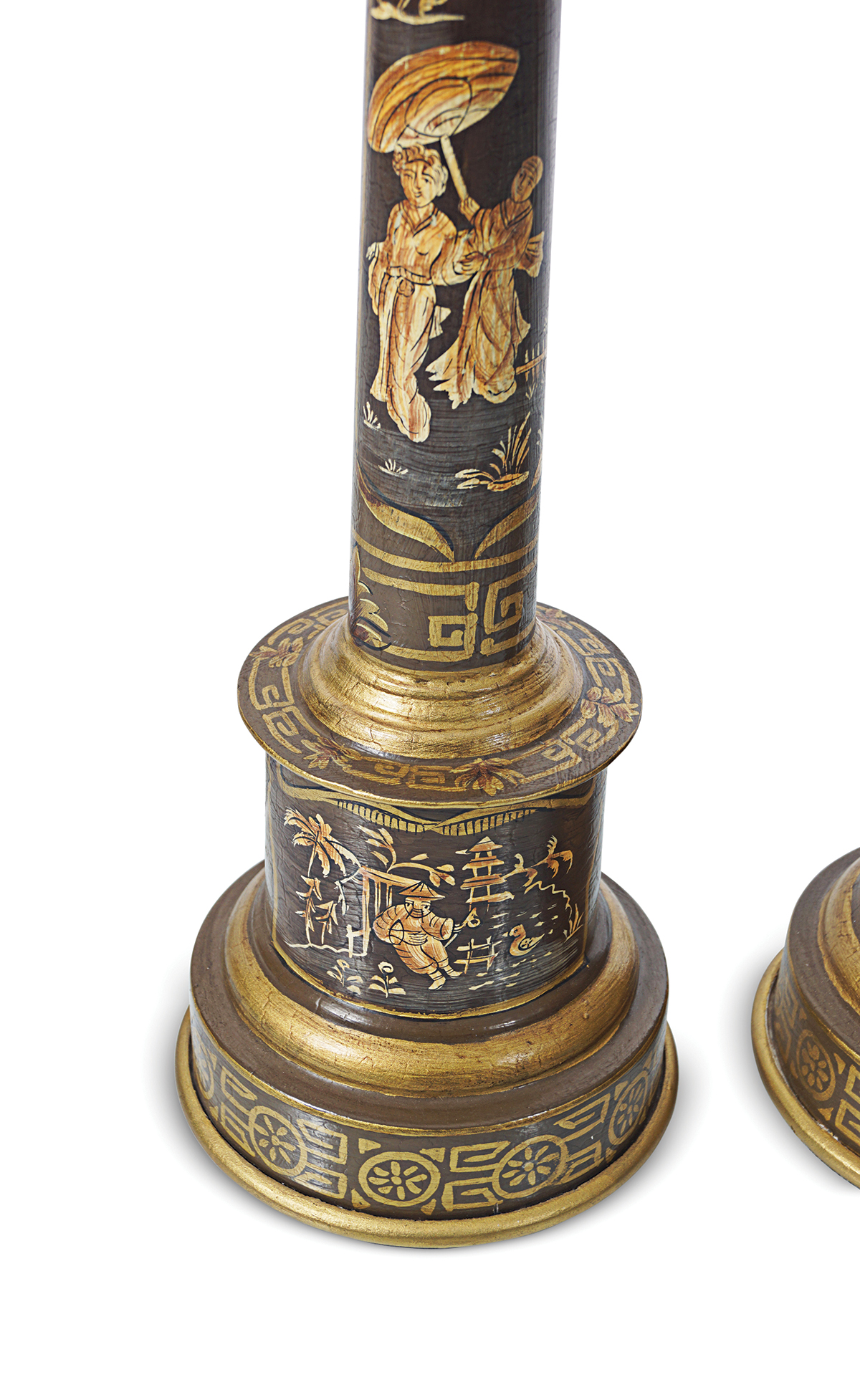 PAIR OF CREAM CHINOISERIE LACQUERED TABLE LAMPS - Image 2 of 2