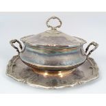 SHEFFIELD SILVER PLATED VEGETABLE DISH AND COVER