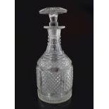 18TH-CENTURY CORK CRYSTAL DECANTER AND STOPPER