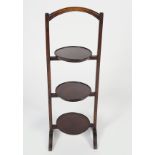 EDWARDIAN MAHOGANY THREE TIER CAKE STAND