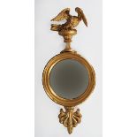 IRISH REGENCY PERIOD GILT FRAMED CONVEX MIRROR