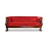 19TH-CENTURY FRENCH EMPIRE MAHOGANY SETTEE