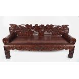 LARGE CHINESE QING HARDWOOD CEREMONIAL BENCH