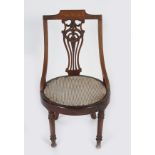 EDWARDIAN PERIOD MARQUETRY NURSING CHAIR