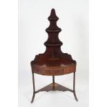 GEORGE III PERIOD SATINWOOD INLAID 3-CORNER TABLE