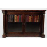 IRISH ROSEWOOD & BRASS MOUNTED LOW BOOKCASE